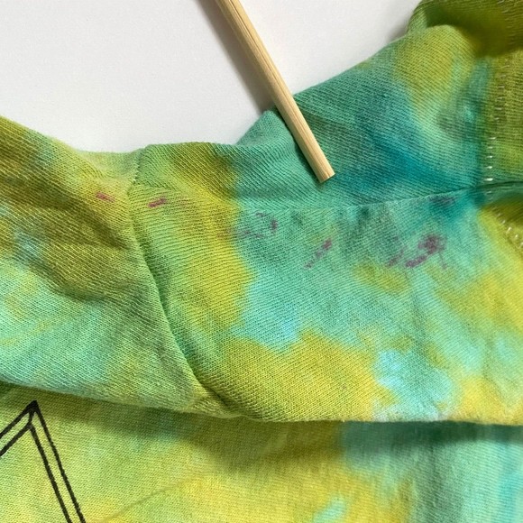 Jukes Pittsburgh T-Shirt L Turquoise Yellow Tie Dye Vtg Hanes Single Stitch READ - Picture 10 of 13